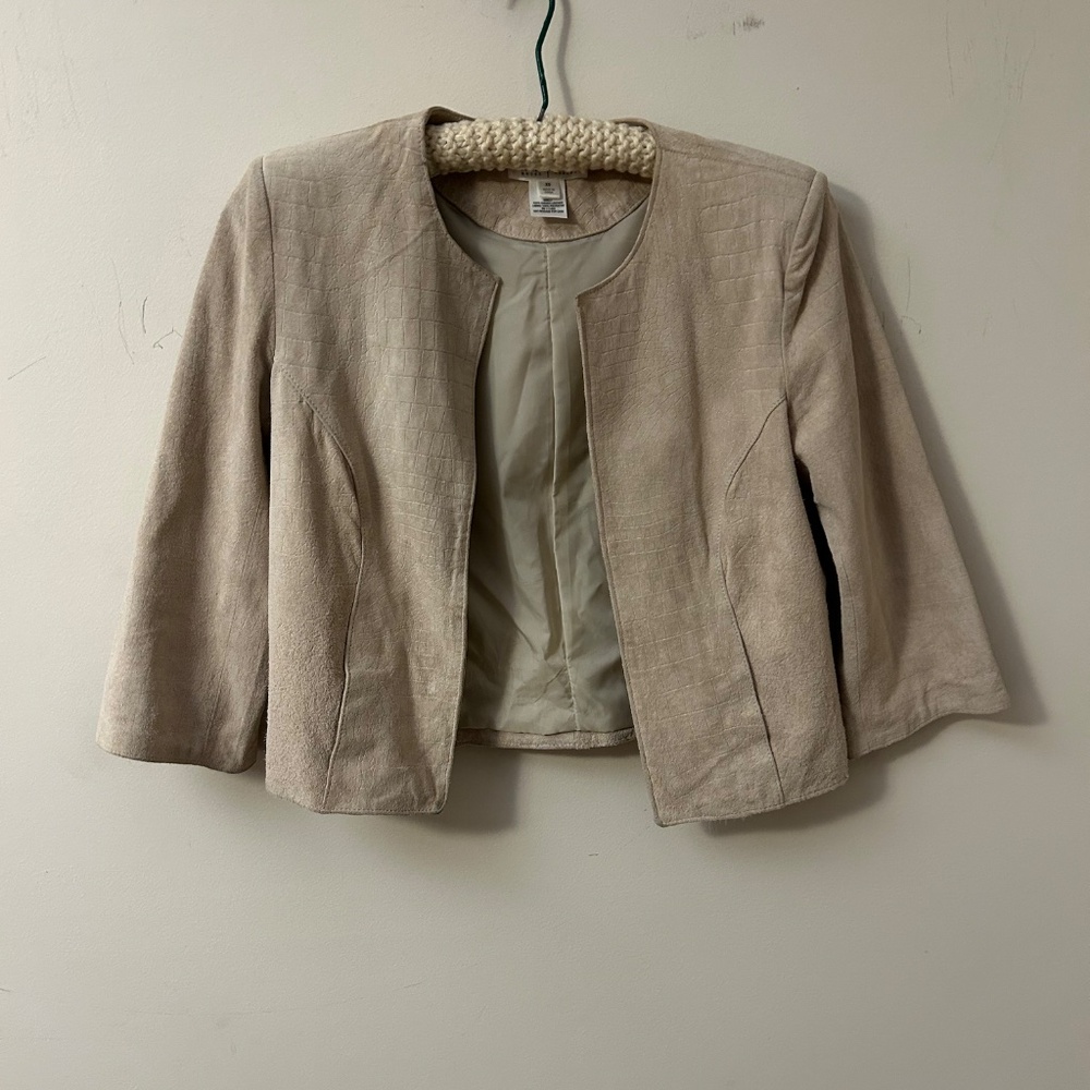 White House Black Market suede cropped jacket, XS